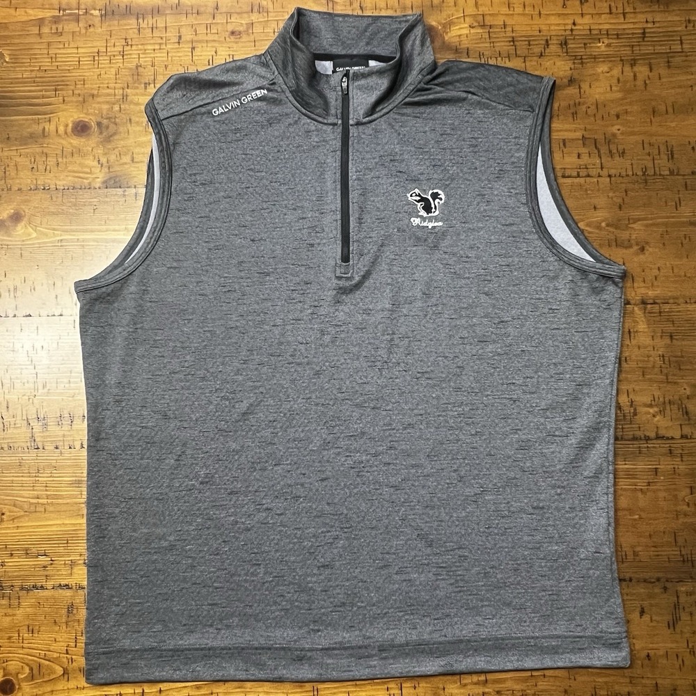 Galvin Green Gilet Mens Sz XXL Gray Golf Mid Layer Vest 1/4 Zip Casual